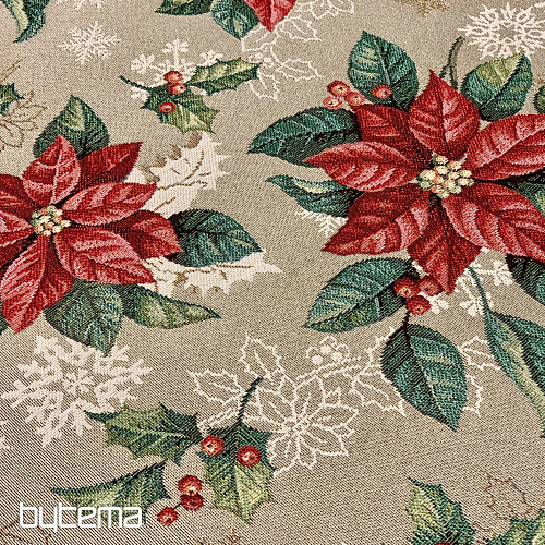 Tapestry tablecloth, scarf RED CHRISTMAS STAR