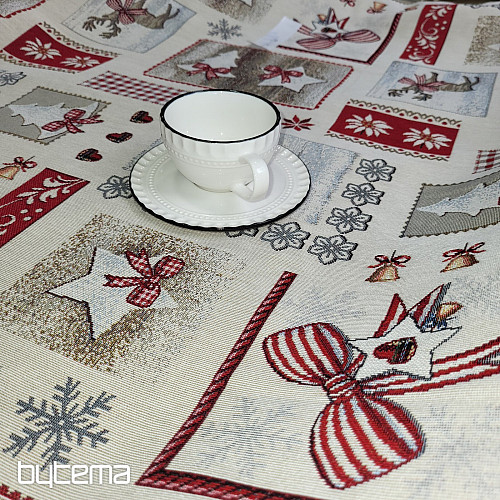 Tapestry tablecloth and scarf COUNTRY CHRISTMAS