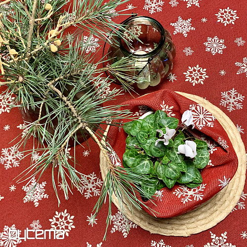Tapestry tablecloth and scarf RED FLAG
