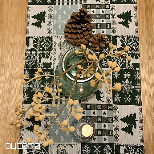 Tapestry tablecloth, scarf DEER GREEN