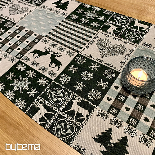 Tapestry tablecloth, scarf DEER GREEN