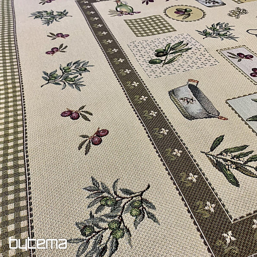 Tapestry tablecloth, OLIVE scarf