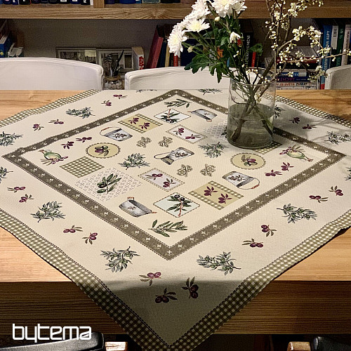 Tapestry tablecloth, OLIVE scarf
