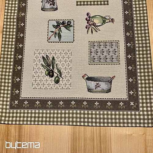 Tapestry tablecloth, OLIVE scarf