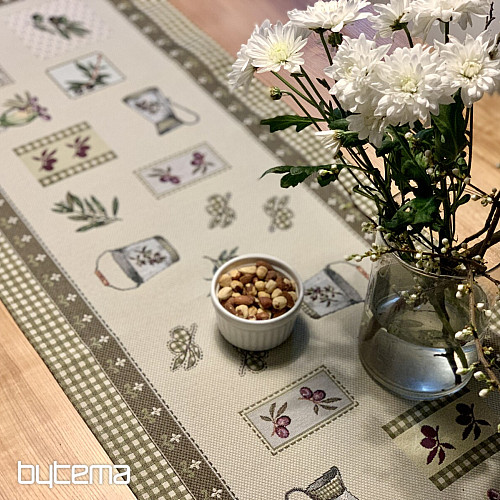 Tapestry tablecloth, OLIVE scarf