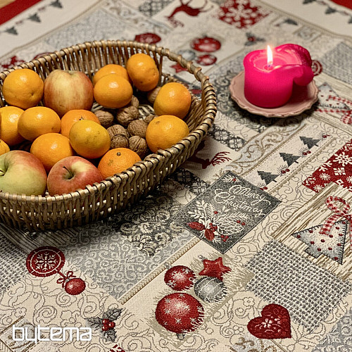 Tapestry tablecloth, scarf MERRY CHRISTMAS