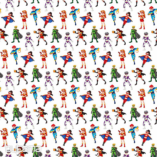 Children's cotton satin AKČNÍ HRDINOVÉ digital printing