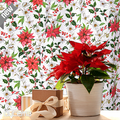 Decorative fabric COLMAR poinsettia 401