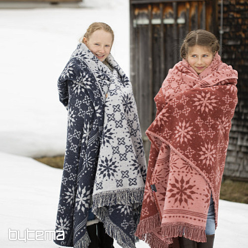 Cotton blanket Winter snowflakes Blue snowflakes