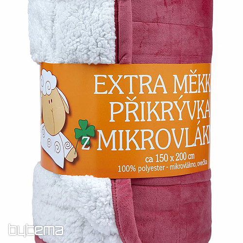 Microfiber blanket EXTRA soft SHEEP stitching old pink