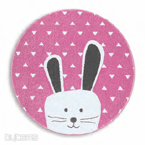 Children's round carpet PASTEL Bunny pink
