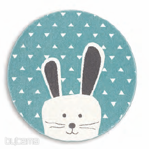 Children's round carpet PASTEL Bunny turquoise