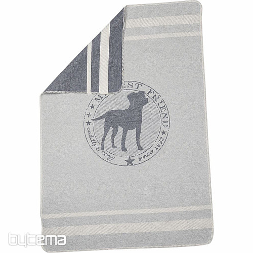 Cotton blanket DF  for dogs BEST FRIEND light gray