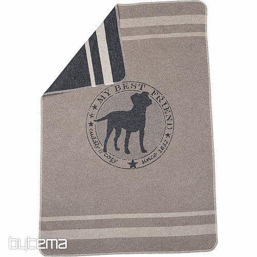 Cotton blanket DF  for dogs BEST FRIEND dark gray