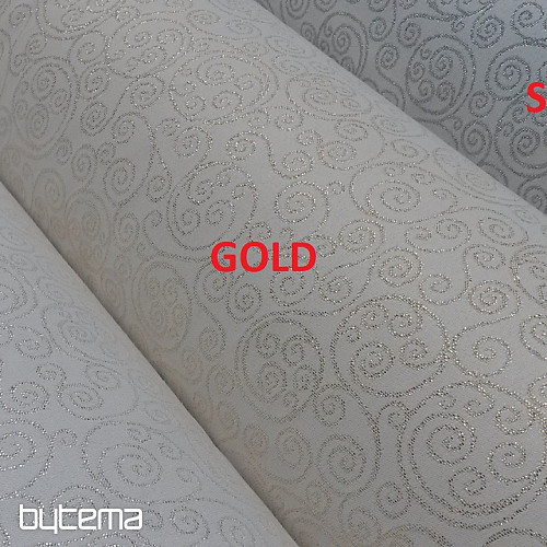 Decorative jacquard fabric FLASH ornament gold