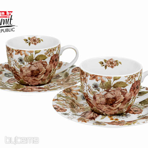 Pastel flowers white espresso šapo 90 ml set 2 ks