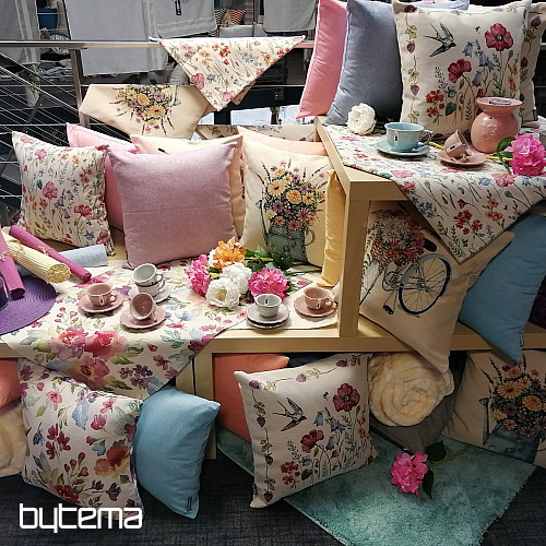 Tapestry cushion cover PASTEL FLOWERS