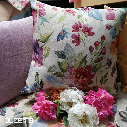 Tapestry cushion cover PASTEL FLOWERS