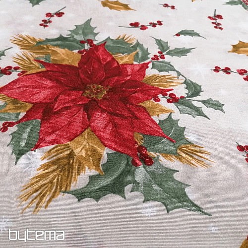 Christmas decorative fabric ROSES and HOLIDAY