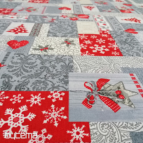 Decorative fabric PATCHWORK Christmas gray
