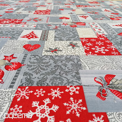 Decorative fabric PATCHWORK Christmas gray