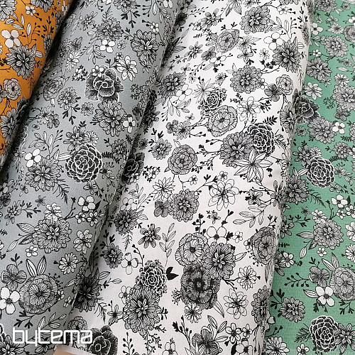 Cotton fabric FLOWERS FLORAL 3