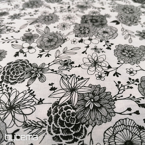 Cotton fabric FLOWERS FLORAL 1