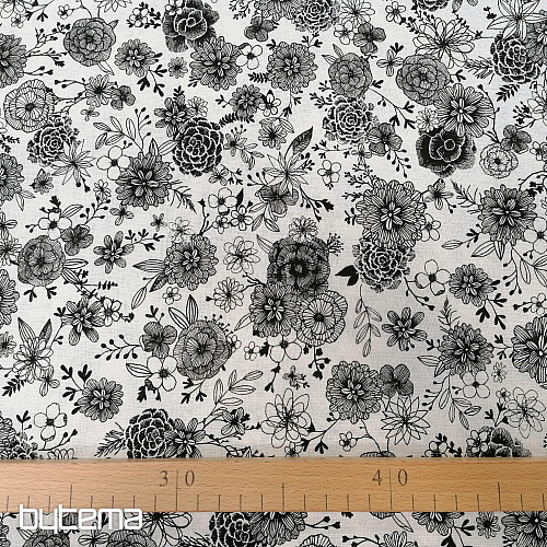 Cotton fabric FLOWERS FLORAL 1