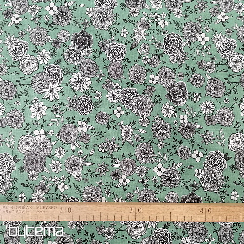 Cotton fabric FLOWERS FLORAL 3