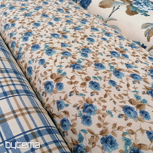 Decorative fabric LAURA - small blue flowers