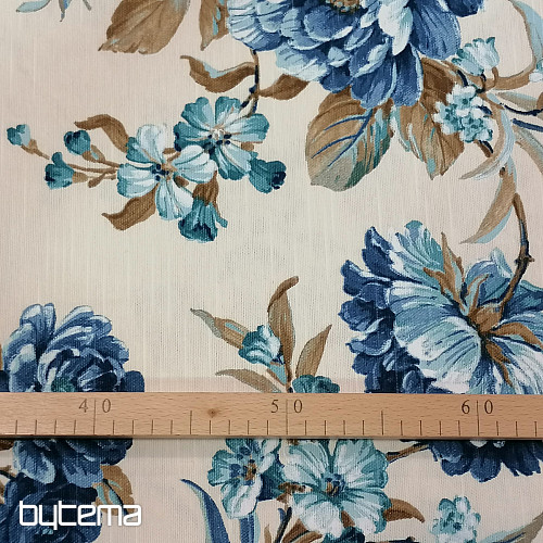 Decorative fabric LAURA - big blue flowers