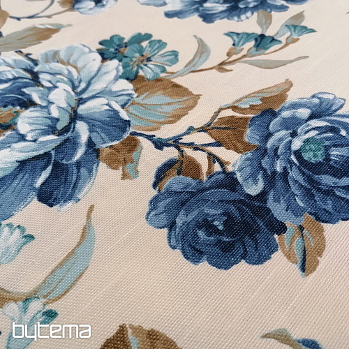 Decorative fabric LAURA - big blue flowers