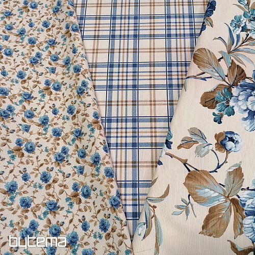 Decorative fabric LAURA - big blue flowers