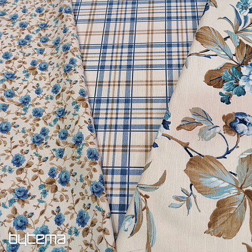 Decorative fabric LAURA - small blue flowers