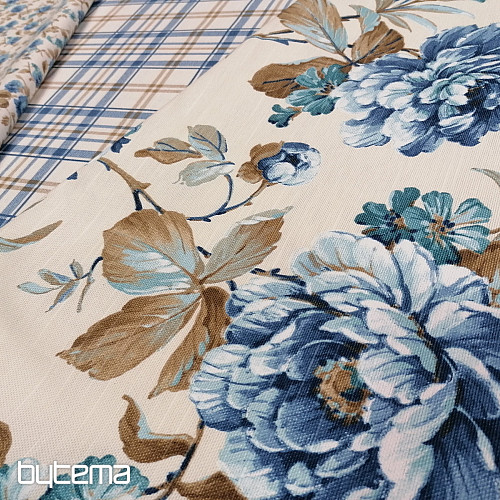 Decorative fabric LAURA - big blue flowers