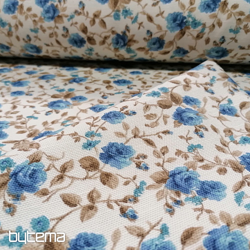 Decorative fabric LAURA - small blue flowers