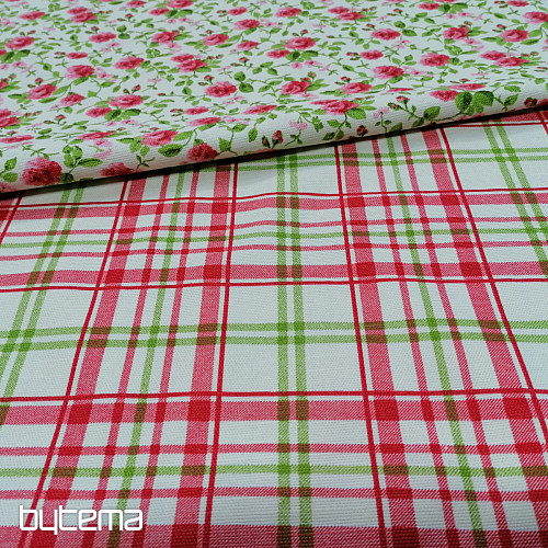 Decorative fabric LAURA - check pink
