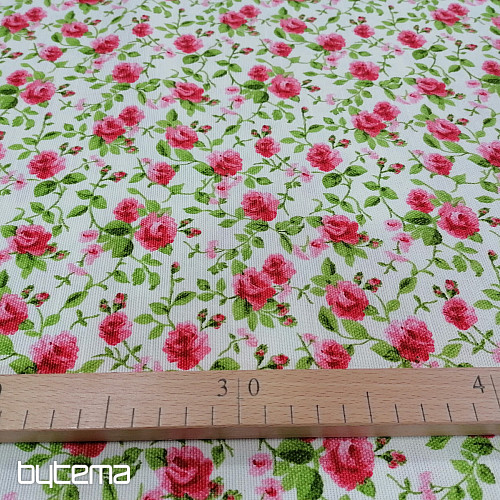 Decorative fabric LAURA - small pink flowers