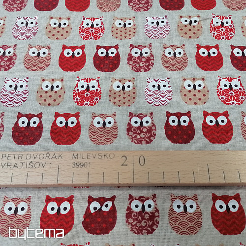 Decorative fabric MINI OWLS 4