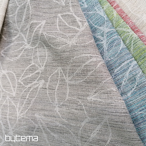 Decorative fabric FLORENTI leaves light grey