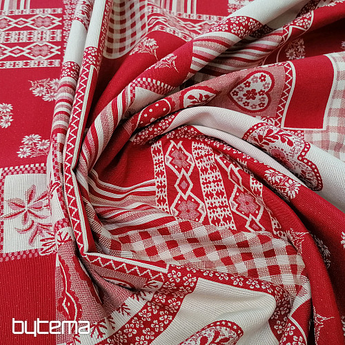 Decorative fabric HEART flower II jacquard combination