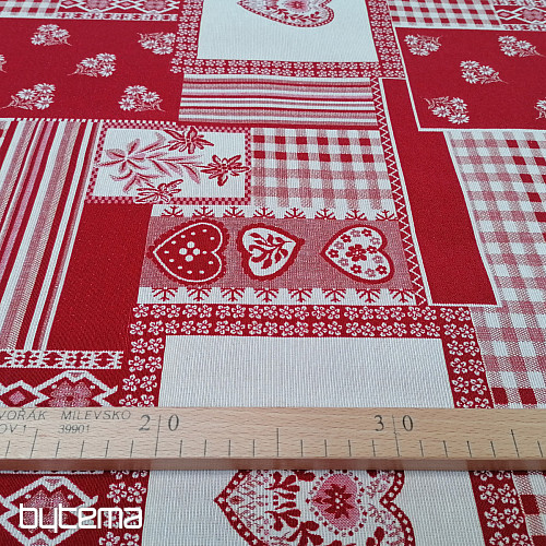 Decorative fabric HEART flower II jacquard combination
