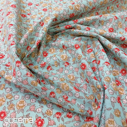 Cotton fabric SARINA flowers blue