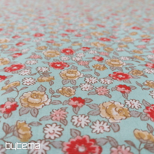 Cotton fabric SARINA flowers blue