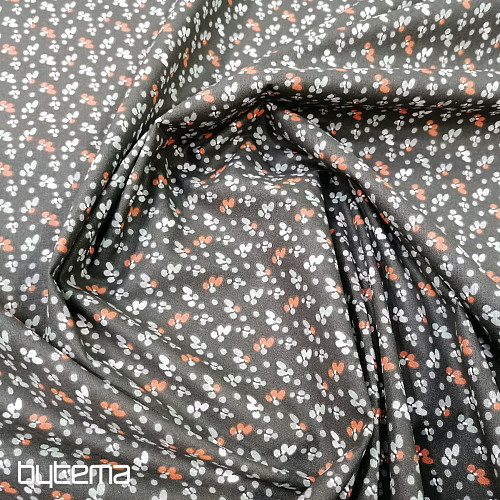 Cotton fabric FLOWERS FILOMENA black