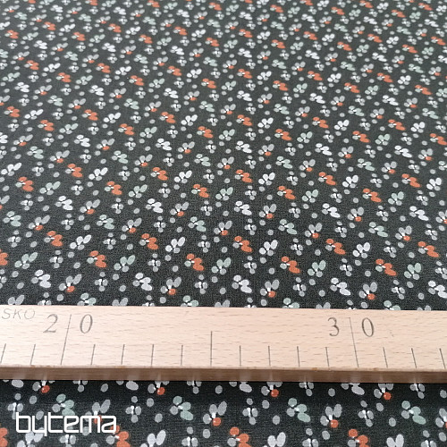 Cotton fabric FLOWERS FILOMENA black