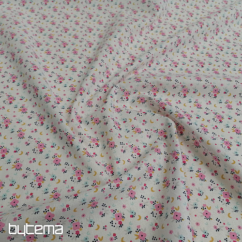 Cotton fabric FLEDI flower pink