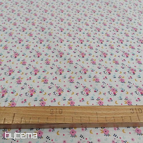 Cotton fabric FLEDI flower pink