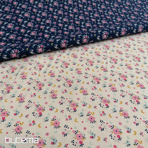 Cotton fabric FLEDI flower pink