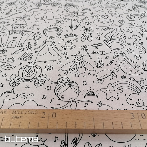 Fabric for painting FAIRY KINGDOM